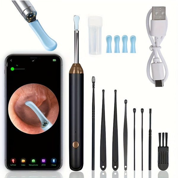 Ear Wax Removal Tool With 8 Pcs Ear Set Ear Cleaner With Camera Earwax Removal Kit With Light Ear Camera With 6 Ear Spoon Ear Cleaner