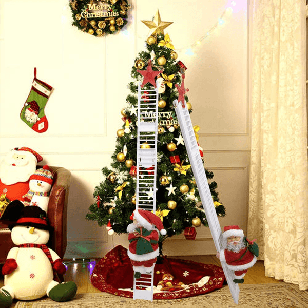 Electric Santa Claus Climbing Ladder with Music