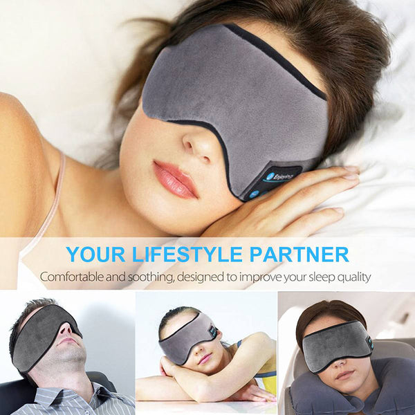 Wireless Bluetooth 5.0 Earphones Sleeping Eye Mask Music Player Sports Headband Travel Headset Speakers Built-in Speakers Mic