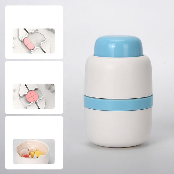 2 In 1 Portable Pill Cutter Storage Container