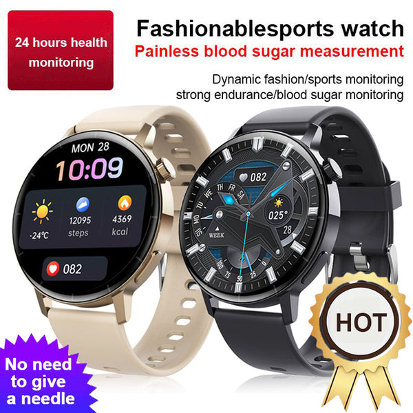 Non-invasive Blood Glucose Blood Pressure ECG/EKG HRV Monitoring Health Smart Watch